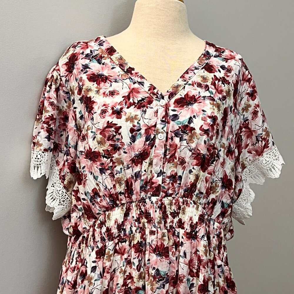 Baltic Born Aliyah Pink Floral Lace Sleeve Dress Sz 3XL - Picture 4 of 15